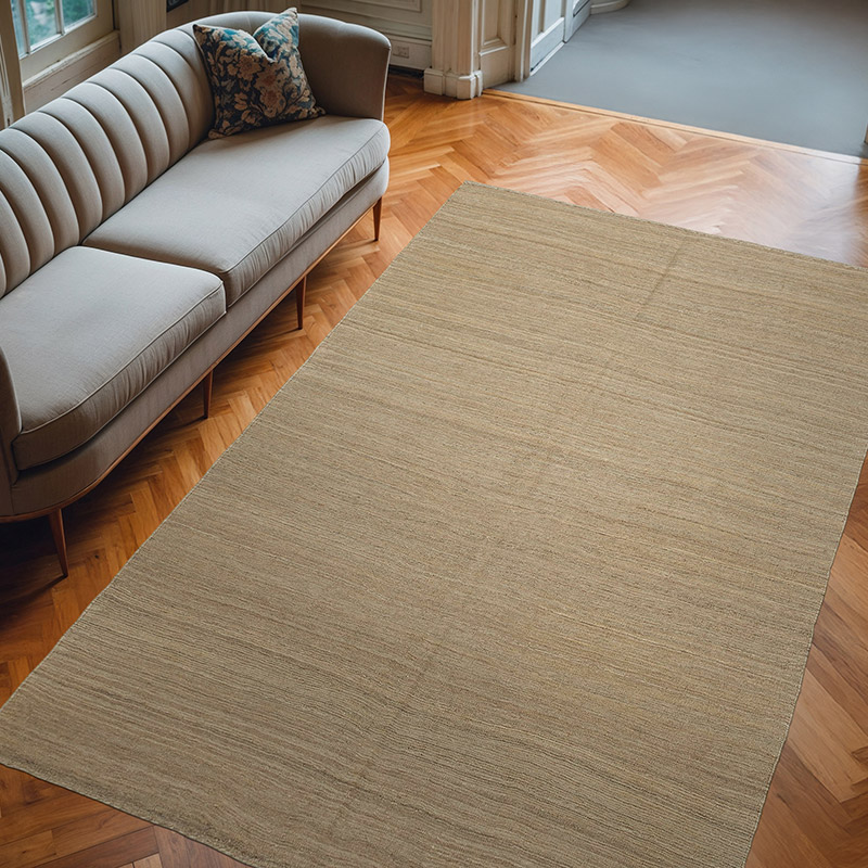 Brown New Contemporary Kilim Rug - Z Collection - 6' 5" x 9' 8" (77" x 116") - K0037748