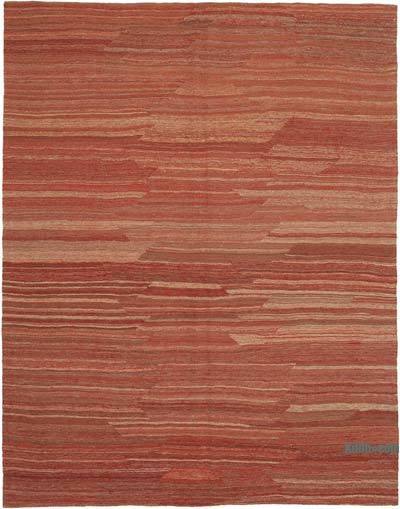 Red New Contemporary Kilim Rug - Z Collection - 6' 11" x 8' 10" (83 in. x 106 in.)