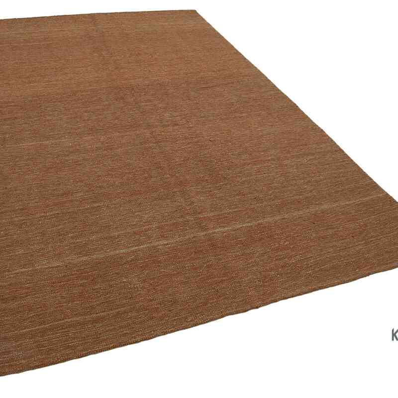 Brown New Contemporary Kilim Rug - Z Collection - 6' 2" x 9' 9" (74 in. x 117 in.) - K0037776