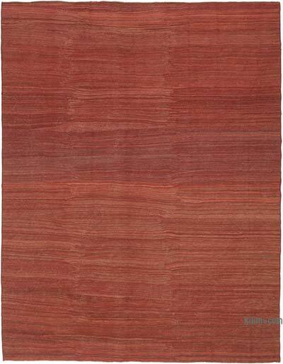 Red New Contemporary Kilim Rug - Z Collection - 9' 1" x 11' 10" (109 in. x 142 in.)