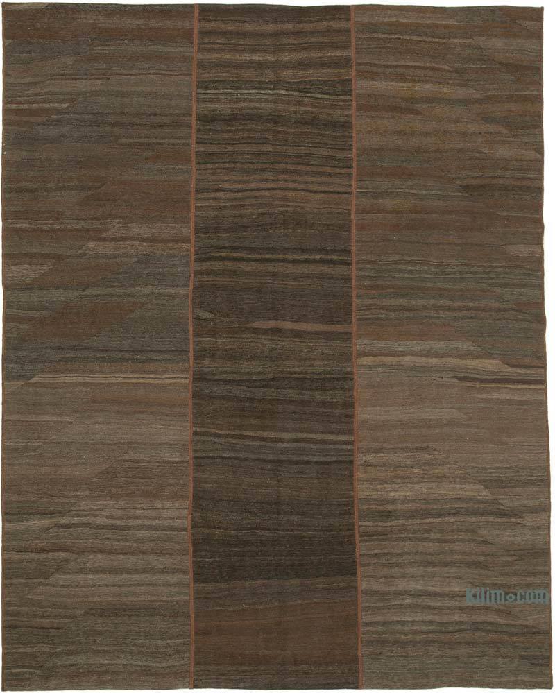 Brown New Contemporary Kilim Rug - Z Collection - 7' 3" x 10' 2" (87 in. x 122 in.) - K0037801