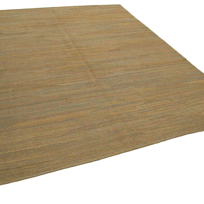 Amarillo, Azul Nueva Alfombra Contemporánea Kilim - 253 cm x 313 cm - K0037808