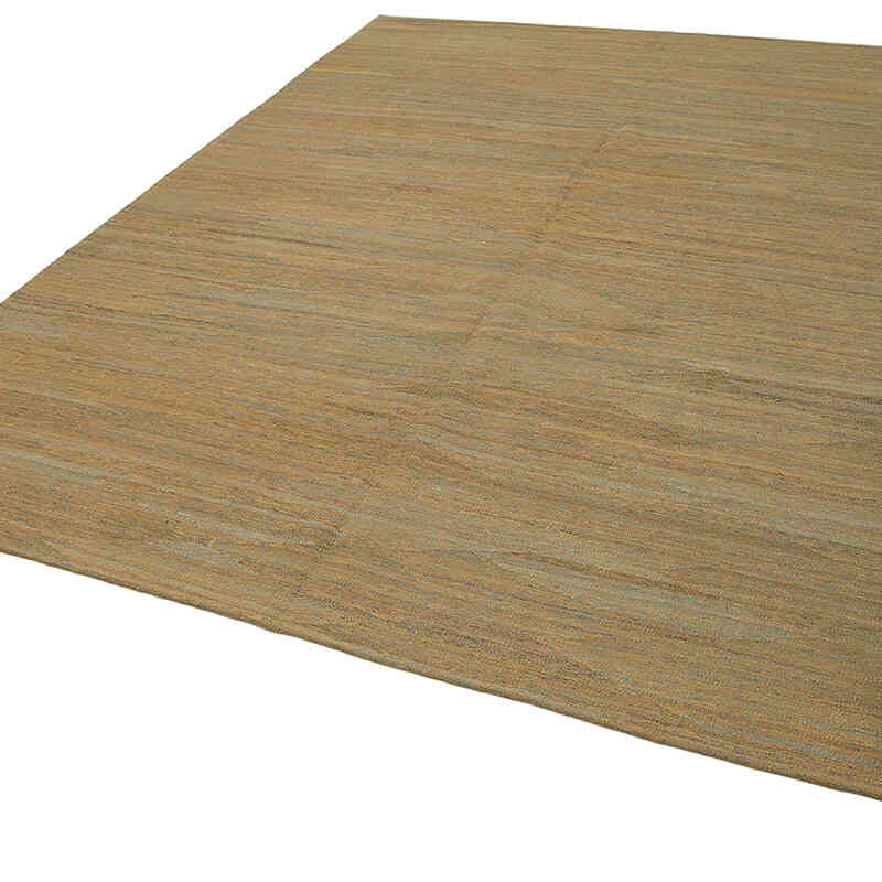 Amarillo, Azul Nueva Alfombra Contemporánea Kilim - 253 cm x 313 cm - K0037808