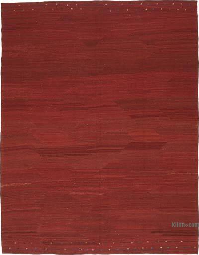 Red New Contemporary Kilim Rug - Z Collection - 8' 9" x 11' 4" (105 in. x 136 in.)