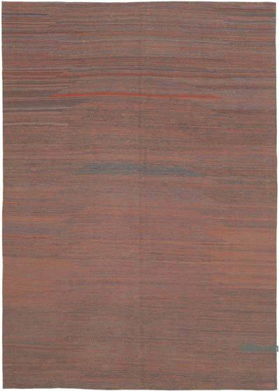 Red, Blue New Contemporary Kilim Rug - Z Collection - 7' 7" x 10' 6" (91 in. x 126 in.)