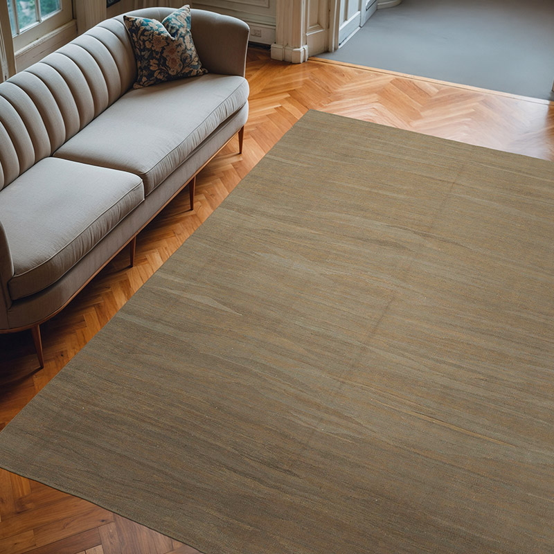 Brown New Contemporary Kilim Rug - Z Collection - 7' 11" x 9' 6" (95" x 114") - K0037816