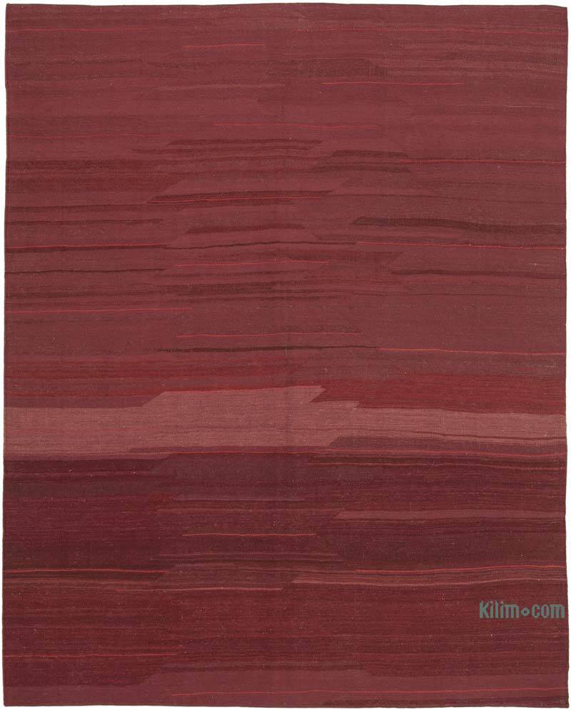 Red New Contemporary Kilim Rug - Z Collection - 7' 7" x 9' 7" (91" x 115") - K0037822