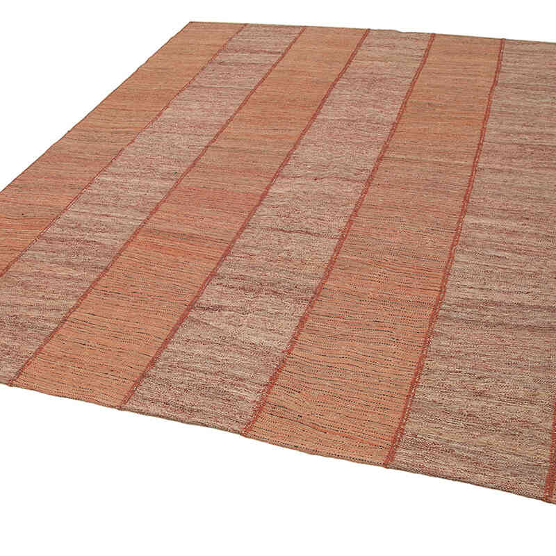 Red New Contemporary Kilim Rug - Z Collection - 8' 4" x 9' 4" (100" x 112") - K0037823
