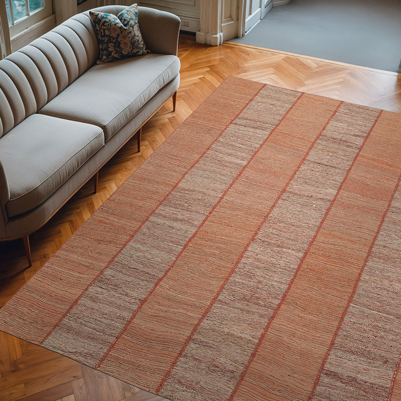 Red New Contemporary Kilim Rug - Z Collection - 8' 4" x 9' 4" (100" x 112") - K0037823