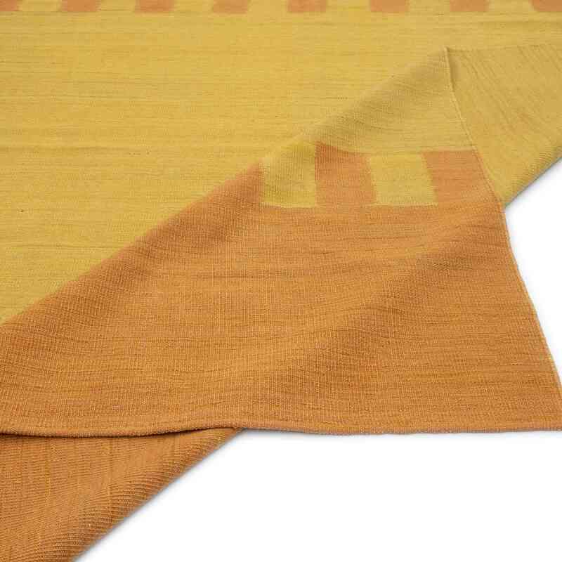 Orange, Yellow New Contemporary Kilim Rug - Z Collection - 7' 1" x 9' 5" (85 in. x 113 in.) - K0037824