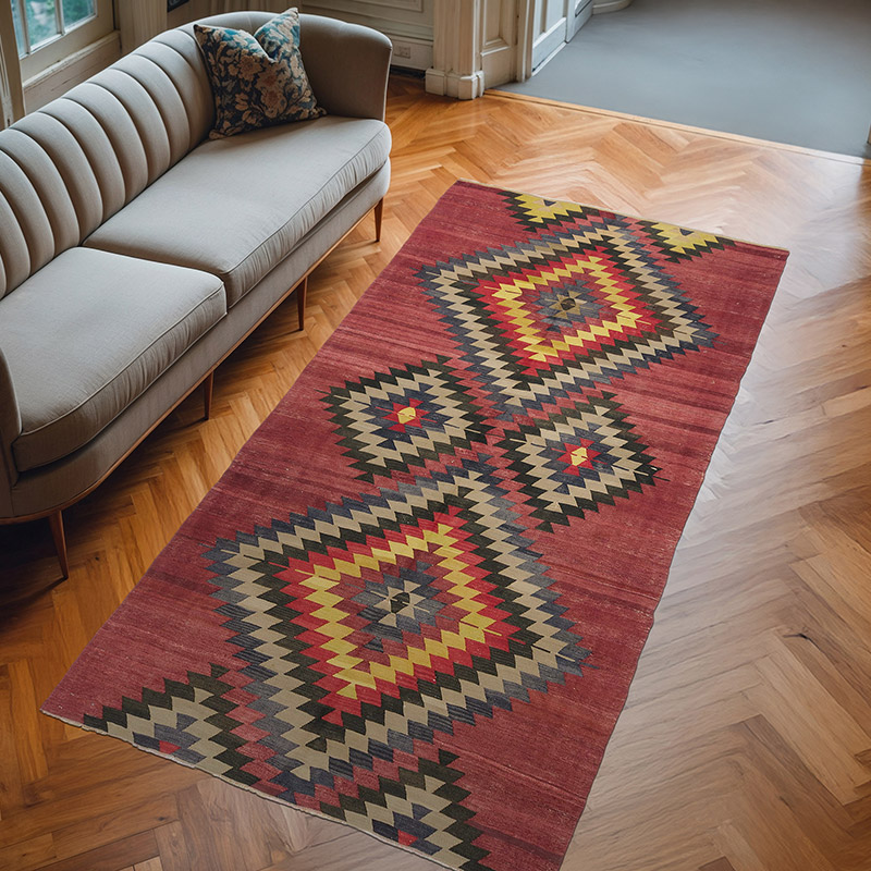 Kırmızı Balıkesir Kilimi - 146 cm x 296 cm - K0037853