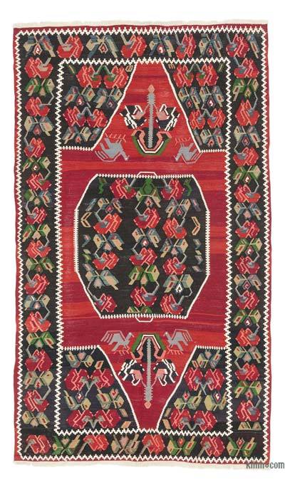Kırmızı, Siyah Karabağ Kilimi - 131 cm x 226 cm