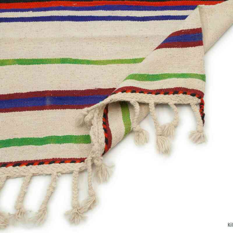 Beige, Multicolor Vintage Turkish Kilim Rug - 4' 6" x 12' 6" (54" x 150") - K0037889