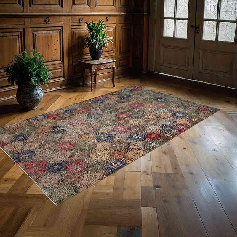 Retro Vintage Turkish Hand-Knotted Rug - 4' 11" x 8' 6" (59" x 102") - K0038002