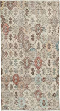 Retro Vintage Turkish Hand-Knotted Rug - 5' 3" x 10' 1" (63" x 121")