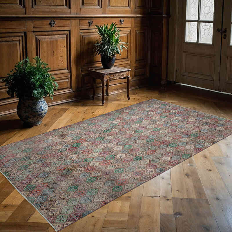 El Dokuma Vintage Halı - 145 cm x 266 cm - K0038034