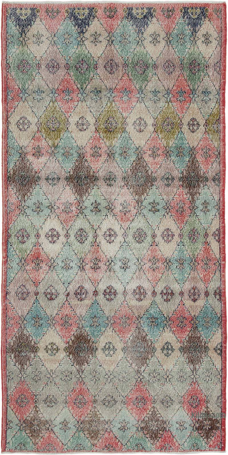 Retro Vintage Turkish Hand-Knotted Rug - 4' 5" x 8' 11" (53 in. x 107 in.) - K0038039