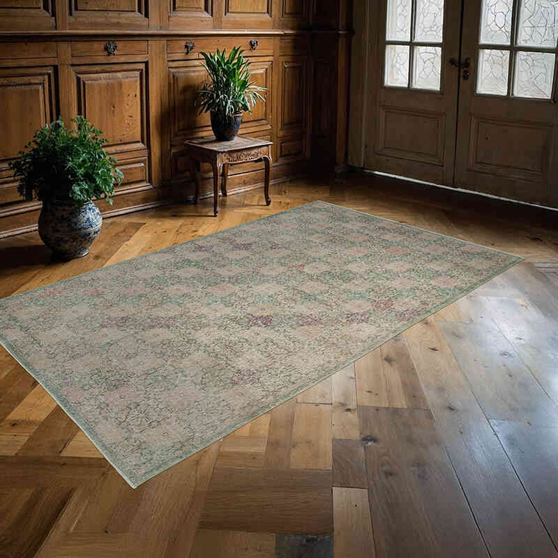 Retro Vintage Turkish Hand-Knotted Rug - 5'  x 8' 6" (60" x 102") - K0038049