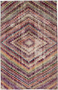 Vintage Turkish Hand-Knotted Rug - 5' 6" x 8' 8" (66" x 104")