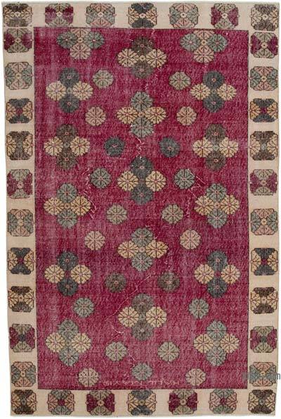 Retro Vintage Turkish Hand-Knotted Rug - 5' 6" x 8' 2" (66 in. x 98 in.)