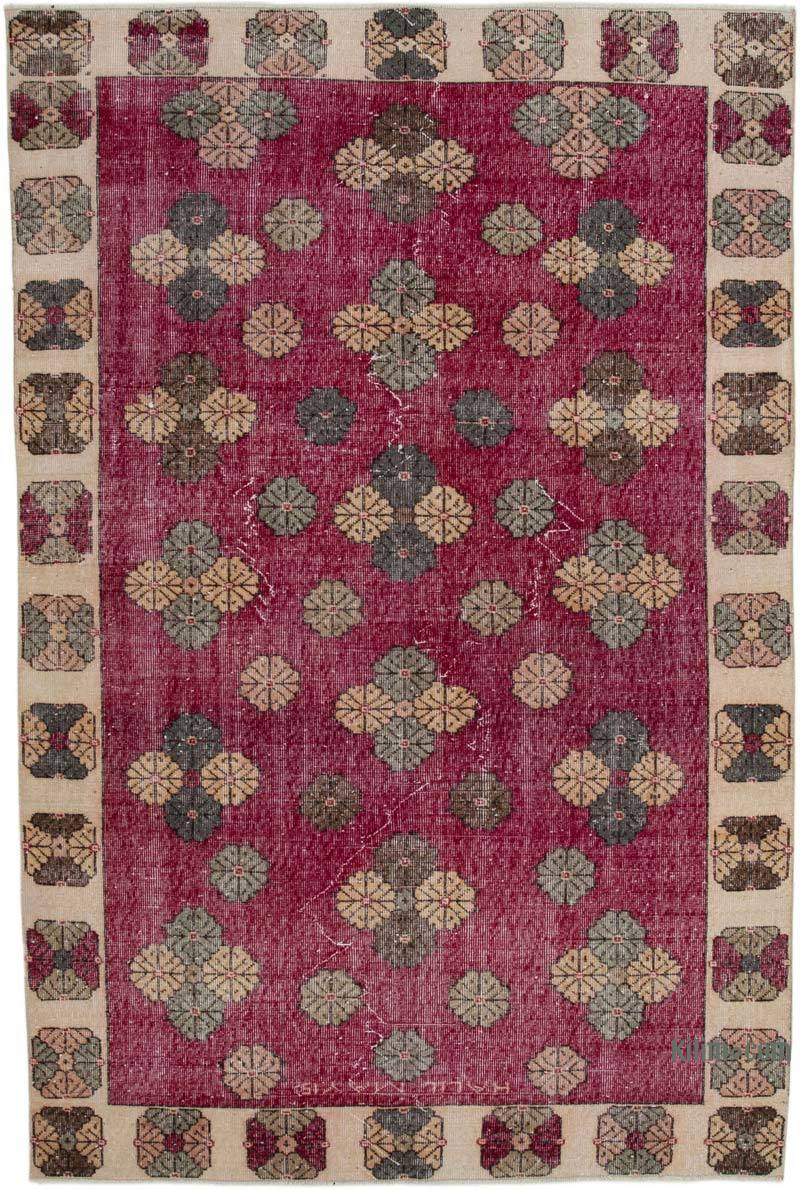 Retro Vintage Turkish Hand-Knotted Rug - 5' 6" x 8' 2" (66 in. x 98 in.) - K0038067