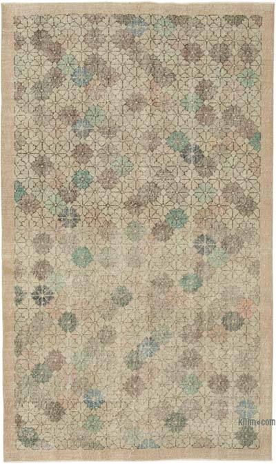 Retro Vintage Turkish Hand-Knotted Rug - 5'  x 8' 7" (60" x 103")
