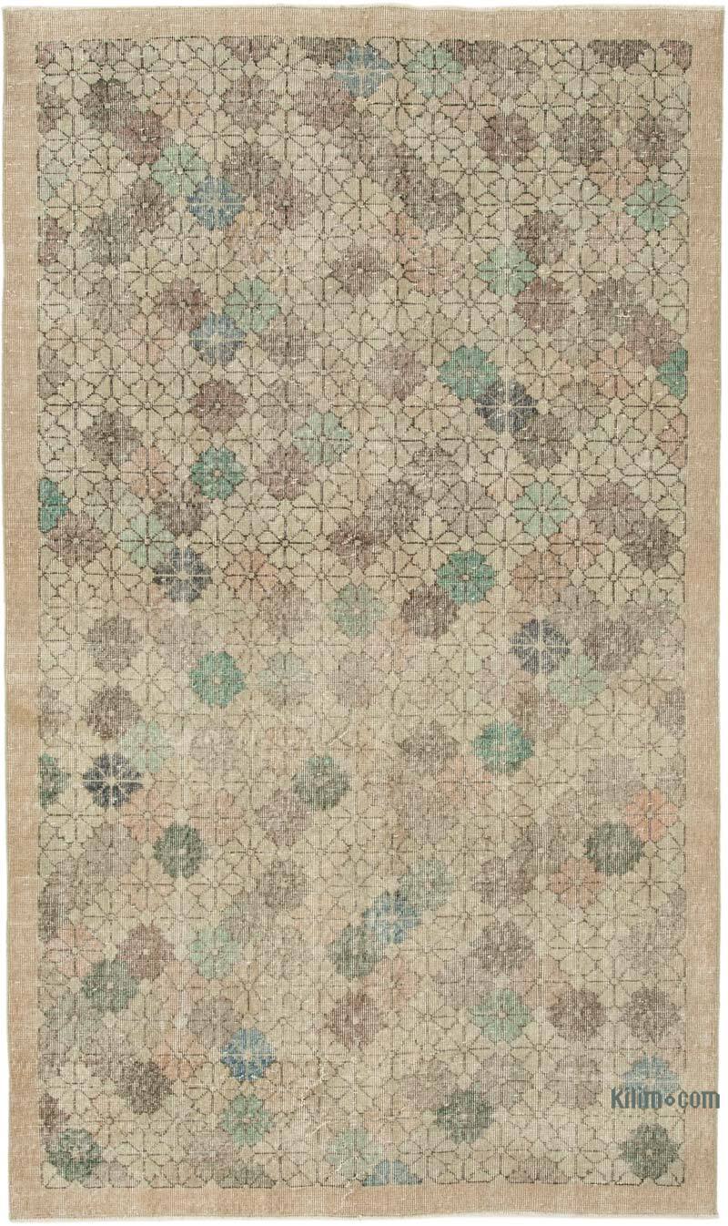 Retro Vintage Turkish Hand-Knotted Rug - 5'  x 8' 7" (60" x 103") - K0038069
