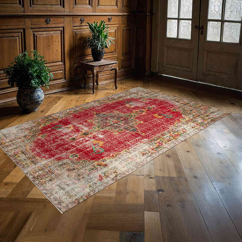 El Dokuma Vintage Halı - 164 cm x 268 cm - K0038072