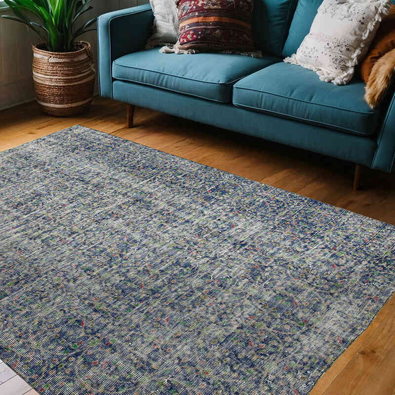Alfombra Vintage Turca Anudada a Mano - 151 cm x 213 cm - K0038084