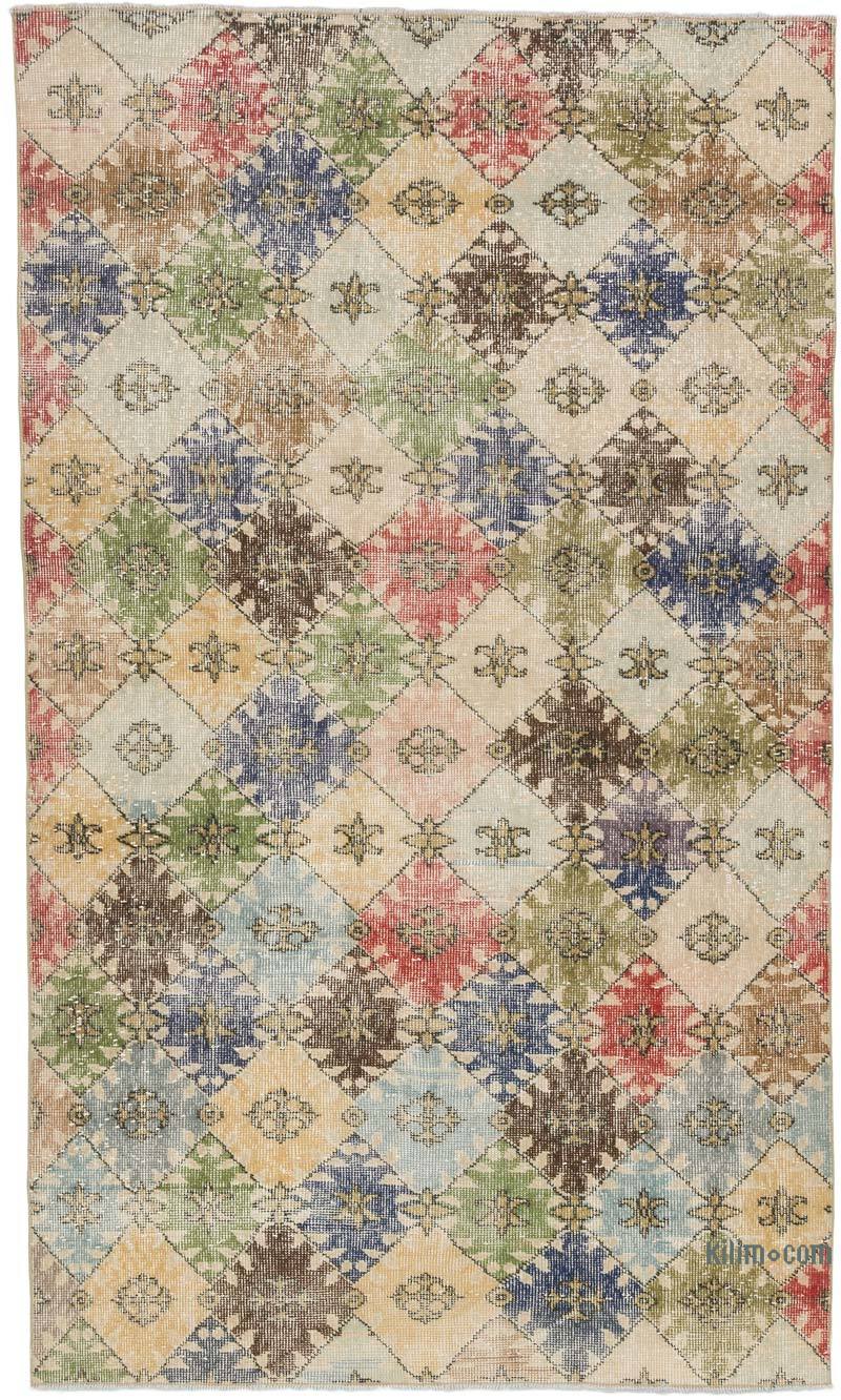 Retro Vintage Turkish Hand-Knotted Rug - 4' 3" x 7' 1" (51 in. x 85 in.) - K0038085