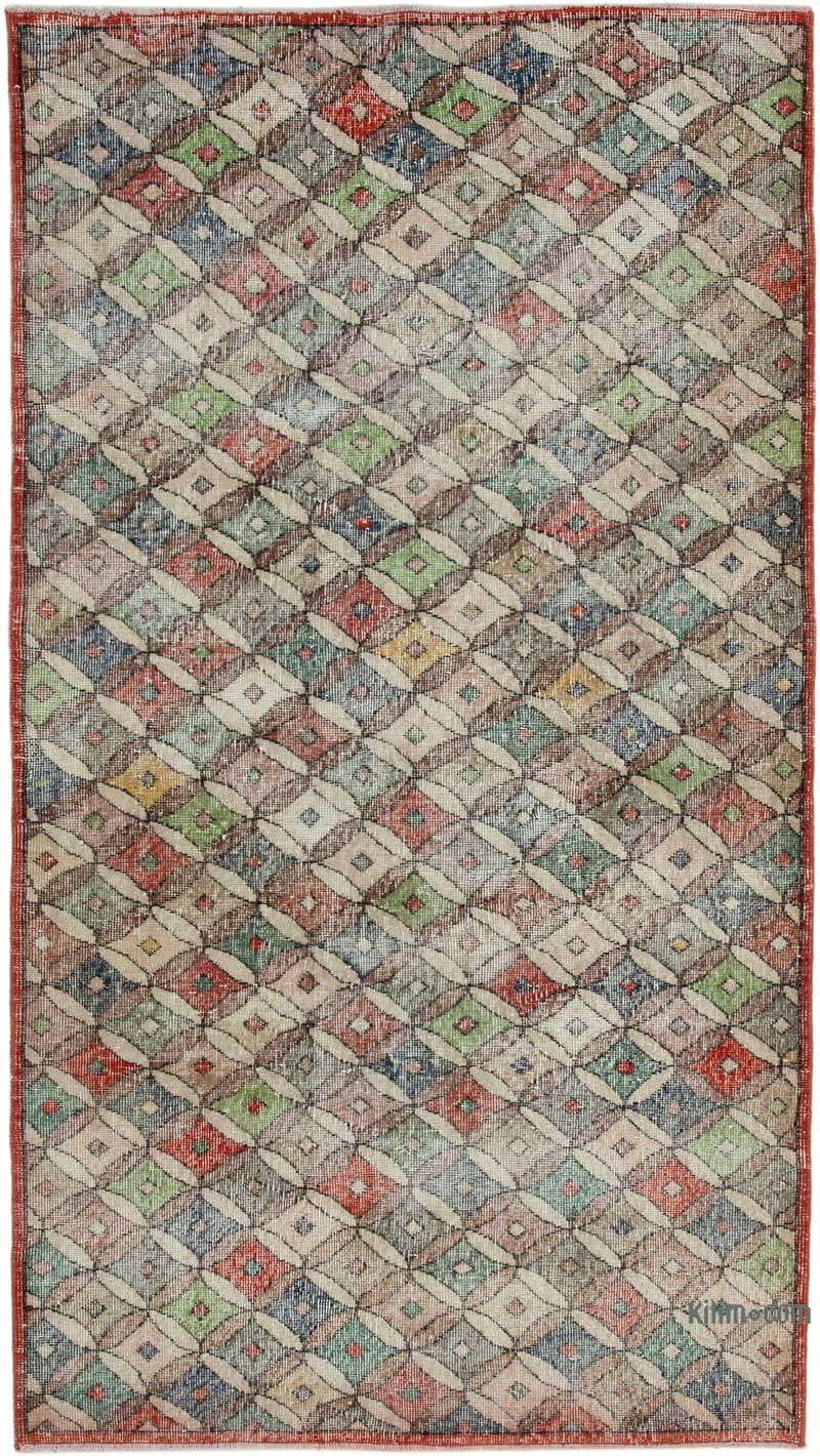 Retro Vintage Turkish Hand-Knotted Rug - 4' 4" x 7' 10" (52 in. x 94 in.) - K0038086