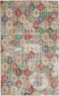Retro Vintage Turkish Hand-Knotted Rug - 5' 8" x 9' 4" (68" x 112")