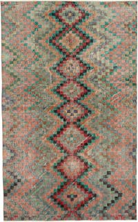 Vintage Turkish Hand-Knotted Rug - 5' 7" x 8' 11" (67" x 107")