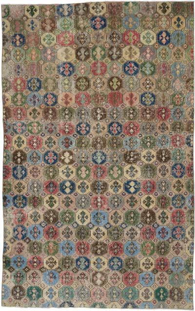Retro Vintage Turkish Hand-Knotted Rug - 5' 11" x 9' 5" (71 in. x 113 in.)