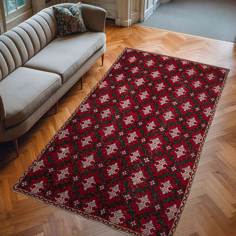 El Dokuma Vintage Halı - 172 cm x 306 cm - K0038141