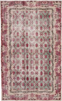 Retro Vintage Turkish Hand-Knotted Rug - 5' 5" x 9'  (65" x 108")
