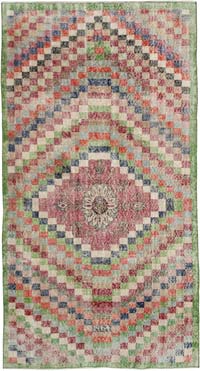 Vintage Turkish Hand-Knotted Rug - 4' 8" x 9' 1" (56" x 109")