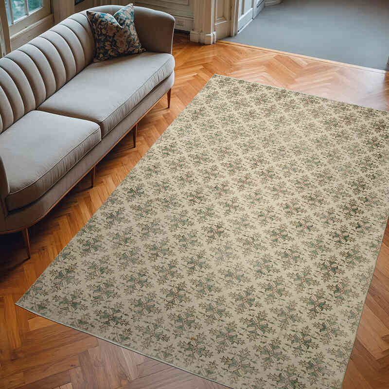 Retro Vintage Turkish Hand-Knotted Rug - 6' 11" x 10' 3" (83" x 123") - K0038159