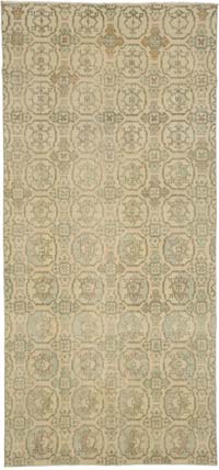 Retro Vintage Turkish Hand-Knotted Rug - 4' 9" x 10' 4" (57" x 124")