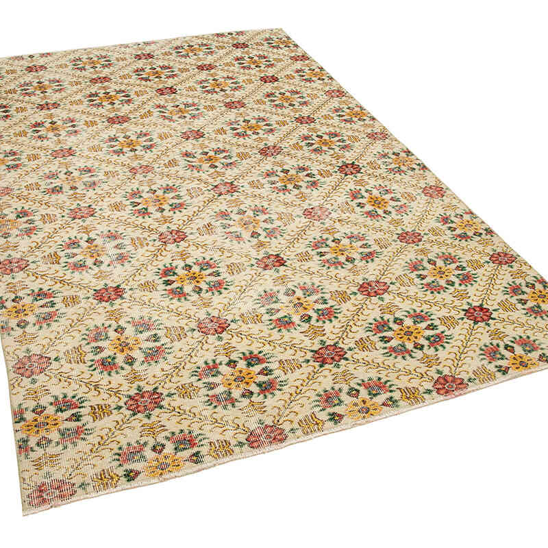 Retro Vintage Turkish Hand-Knotted Rug - 5' 7" x 8' 5" (67" x 101") - K0038167
