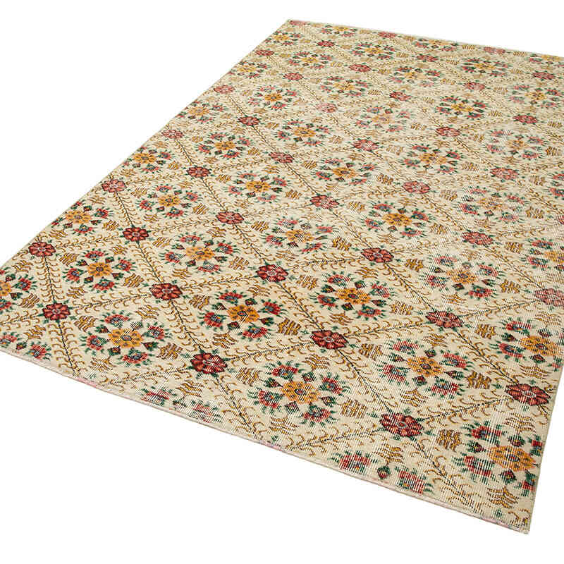 Retro Vintage Turkish Hand-Knotted Rug - 5' 7" x 8' 5" (67" x 101") - K0038167