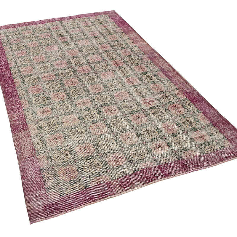 Retro Vintage Turkish Hand-Knotted Rug - 4' 10" x 8'  (58" x 96") - K0038178
