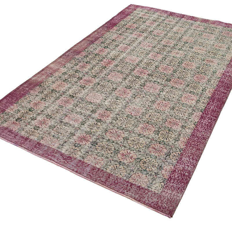 Retro Vintage Turkish Hand-Knotted Rug - 4' 10" x 8'  (58" x 96") - K0038178