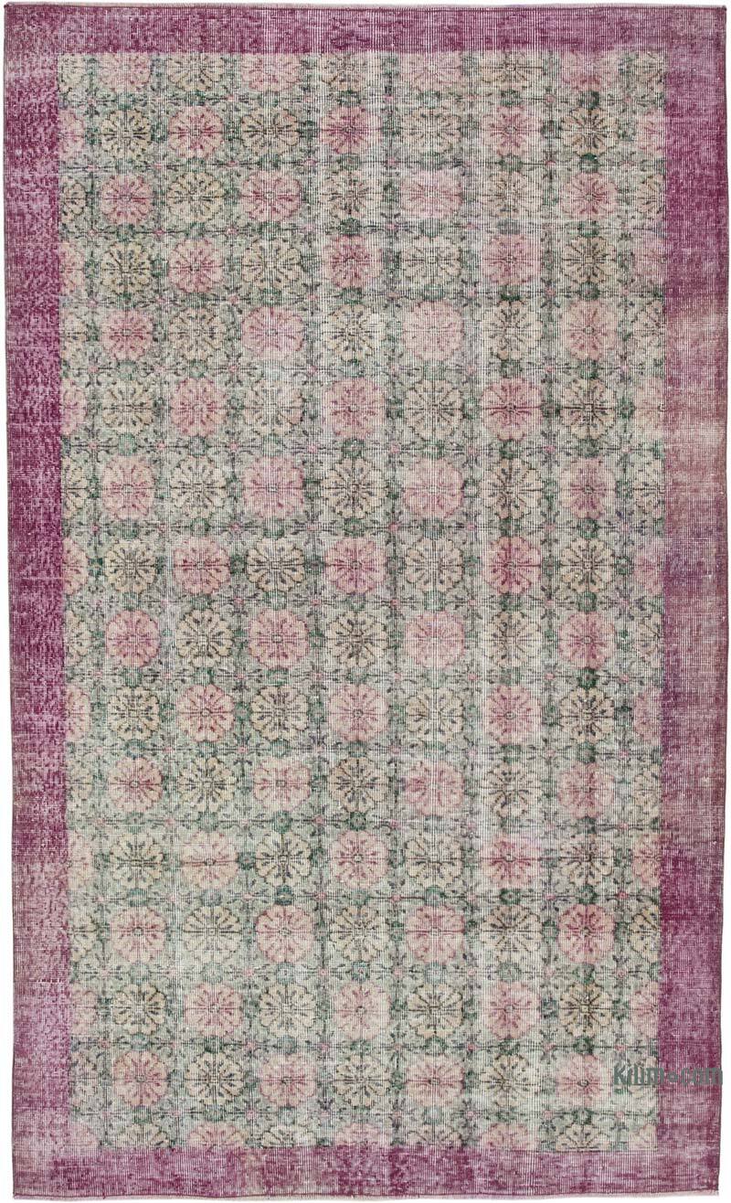 Retro Vintage Turkish Hand-Knotted Rug - 4' 10" x 8'  (58" x 96") - K0038178