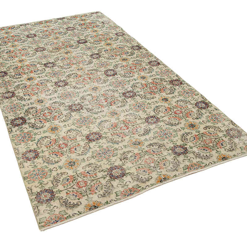 Retro Vintage Turkish Hand-Knotted Rug - 5' 1" x 9'  (61" x 108") - K0038183