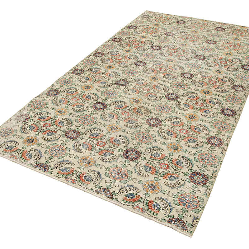 Retro Vintage Turkish Hand-Knotted Rug - 5' 1" x 9'  (61" x 108") - K0038183