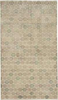 Retro Vintage Turkish Hand-Knotted Rug - 5' 6" x 9' 4" (66" x 112")