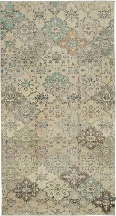 Retro Vintage Turkish Hand-Knotted Rug - 4' 7" x 8' 10" (55 in. x 106 in.)