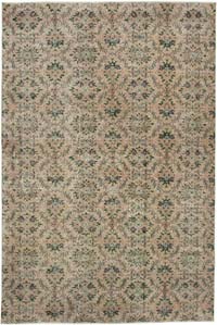 Retro Vintage Turkish Hand-Knotted Rug - 6' 1" x 9' 2" (73" x 110")