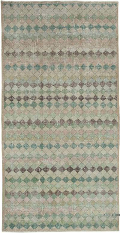 Retro Vintage Turkish Hand-Knotted Rug - 4' 10" x 9' 3" (58 in. x 111 in.)